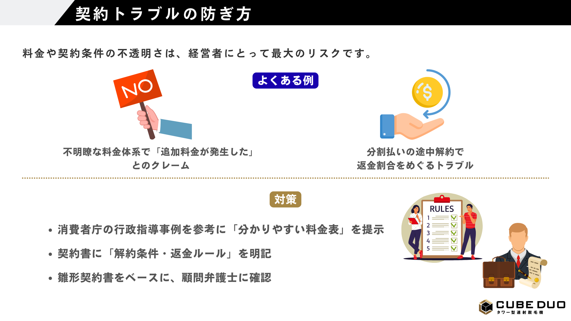 脱毛サロン開業トラブル予防＆契約書活用ガイド